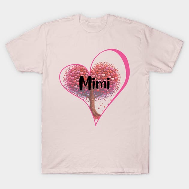 Heart shaped design for Mimi T-Shirt by MamaJemDesigns